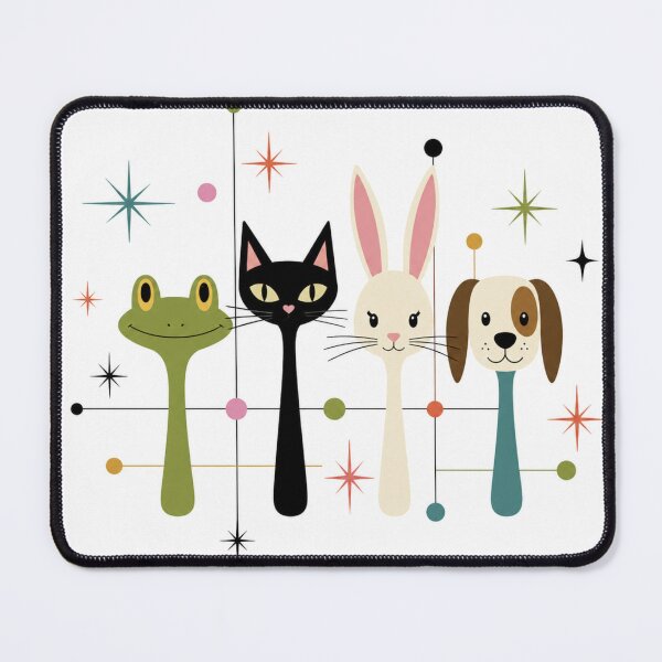 Item preview, Retro Animal Faces Vector Graphic Design designed and sold by ArtoryNest.