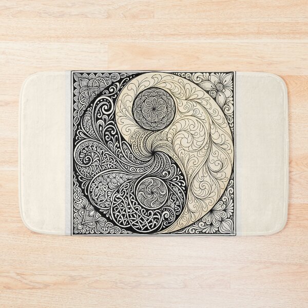 Item preview, Yin Yang Mandala Art - Intricate Scrollwork Design designed and sold by Sybille-Yates.