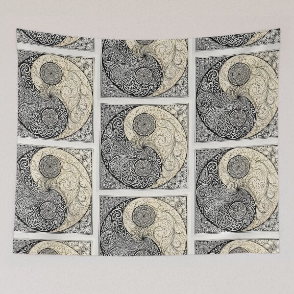 Item preview, Yin Yang Mandala Art - Intricate Scrollwork Design designed and sold by Sybille-Yates.