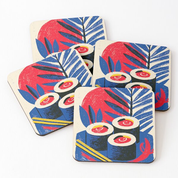 Item preview, Stylized Seafood Block Print designed and sold by Retro Type.