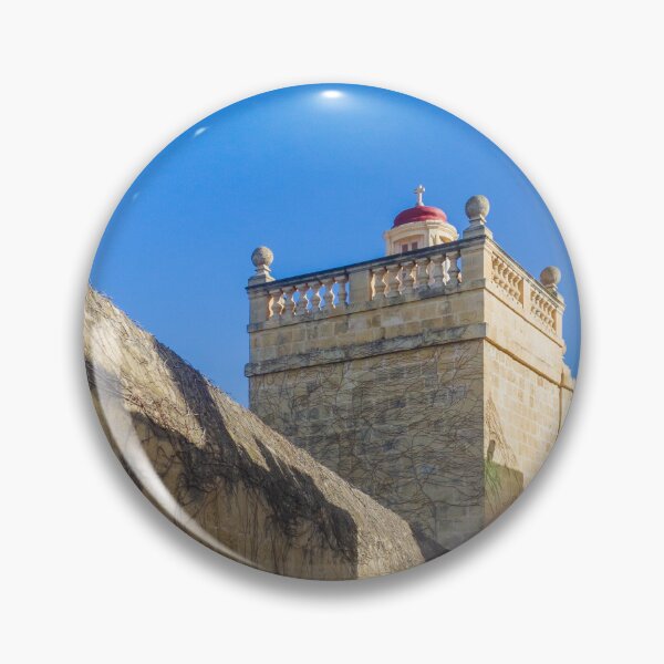 Item preview, Sunlit Mediterranean Alley With Limestone Walls, Red Domed Chapel, and Clear Blue Sky designed and sold by Nmallia.