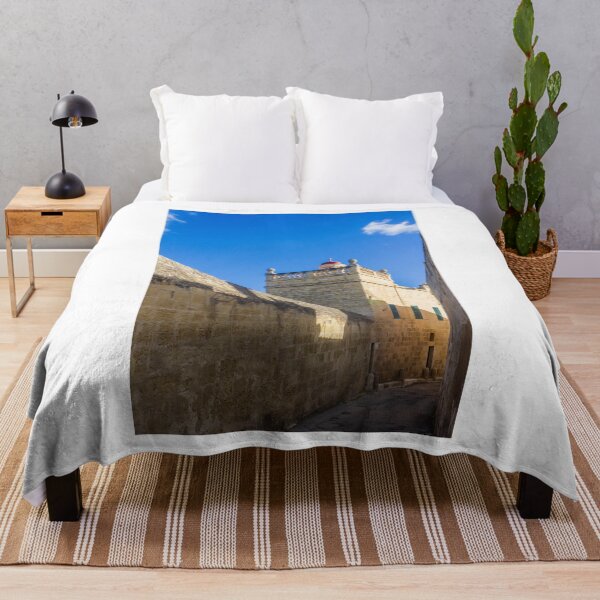 Item preview, Sunlit Mediterranean Alley With Limestone Walls, Red Domed Chapel, and Clear Blue Sky designed and sold by Nmallia.