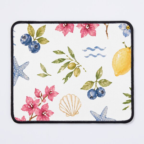 Item preview, Mediterranean Lemon Watercolor Pattern | Coastal Floral & Blueberry Aesthetic designed and sold by Bara Lune Design .