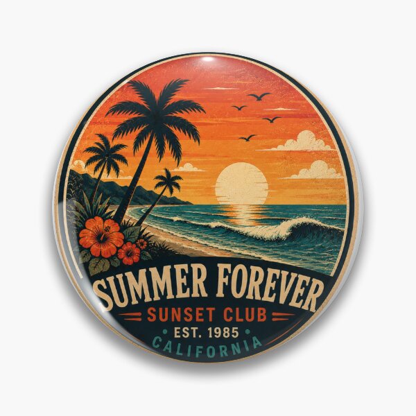 Item preview, SUMMER FOREVER Retro Badge – Vintage Coastal Graphic designed and sold by Mac Sketches.