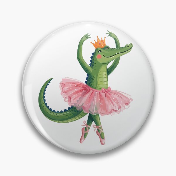Item preview, Cute dancing watercolor ballerina crocodile in pink tutu designed and sold by Painted Planet.