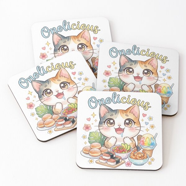Item preview, Onolicious Lani Cat – Cute Hawaiian Food Lover Tabby Tropical Sticker designed and sold by LaniDigitalNook.