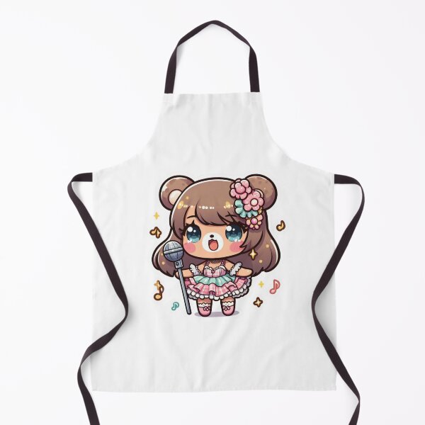 Item preview, Kawaii Bear Idol Girl Singing-Cute Anime Singer Sticker designed and sold by carestazafeli.