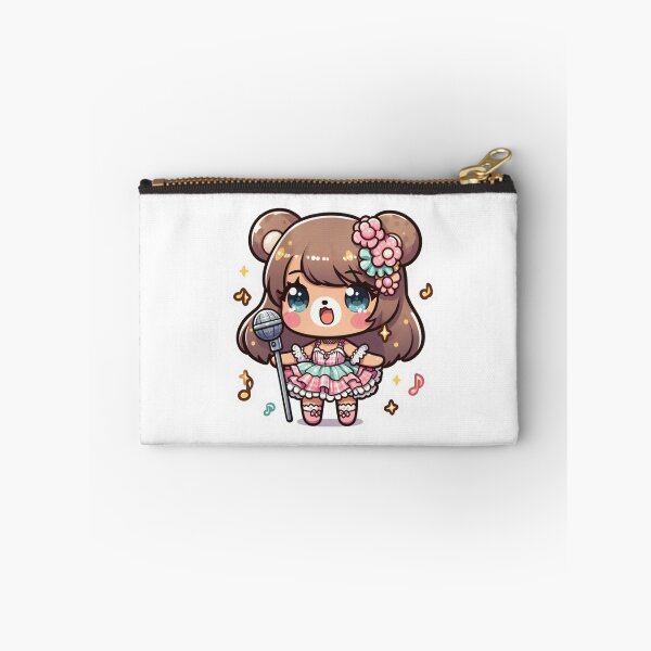Item preview, Kawaii Bear Idol Girl Singing-Cute Anime Singer Sticker designed and sold by carestazafeli.