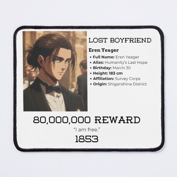 Item preview, LOST BOYFRIEND - EREN YEAGER designed and sold by EVERYWAN.