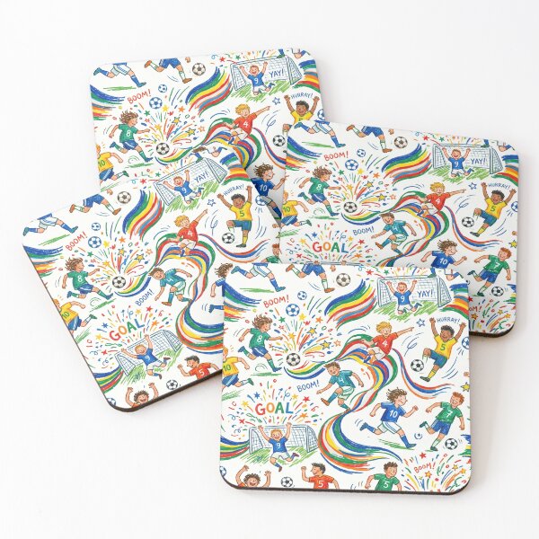 Item preview, GOAL! Colorful Kids Soccer Celebration Pattern designed and sold by TaiwanMemory.