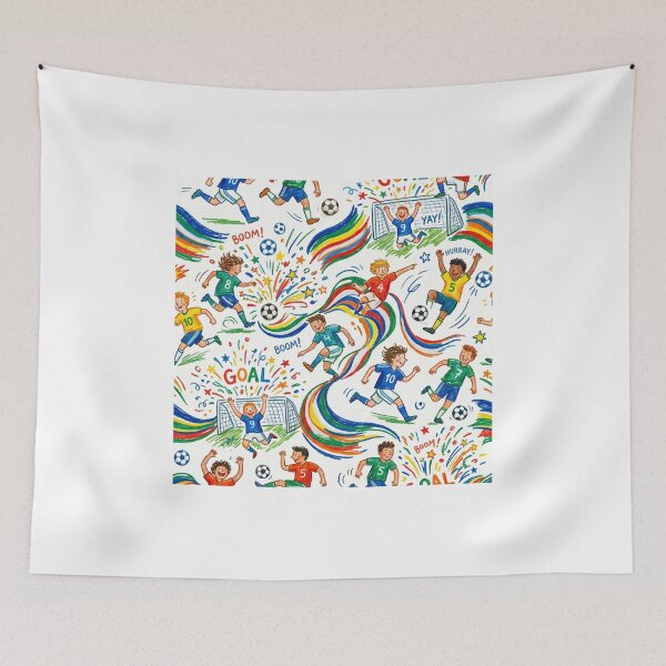 Item preview, GOAL! Colorful Kids Soccer Celebration Pattern designed and sold by TaiwanMemory.