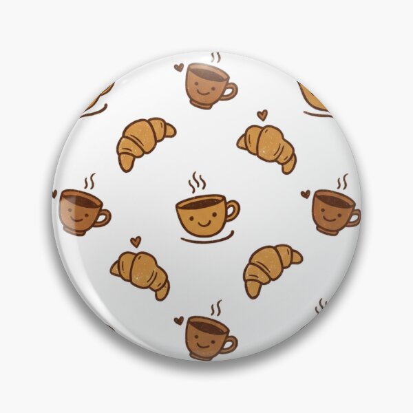 Item preview, Golden Morning: Cute Coffee & Croissant Pattern designed and sold by 1434s.