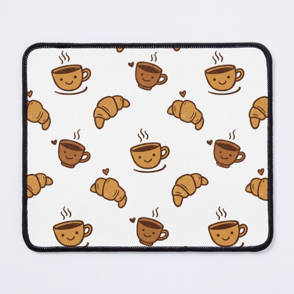 Item preview, Golden Morning: Cute Coffee & Croissant Pattern designed and sold by 1434s.