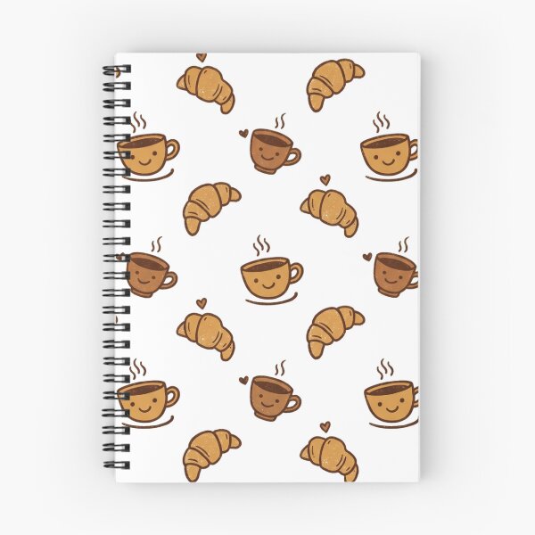 Item preview, Golden Morning: Cute Coffee & Croissant Pattern designed and sold by 1434s.