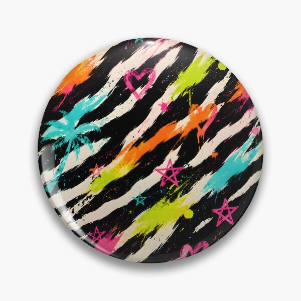 Artikelvorschau, Neon Zebra Tropical Graffiti Animal Print entworfen und verkauft von ZetaDream.