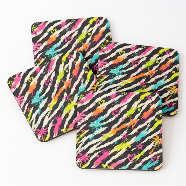 Item preview, Neon Zebra Tropical Graffiti Animal Print designed and sold by ZetaDream.