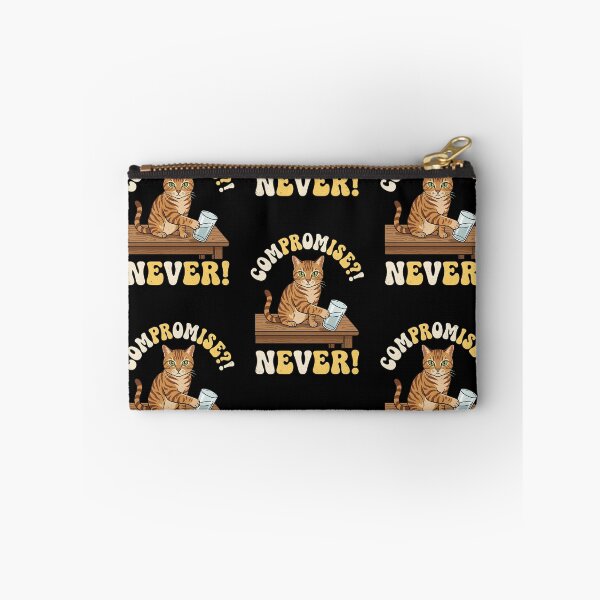Item preview, Compromise Never — Funny Chaos Cat Pushing Glass Off Table Retro Art, Cat Lover Gift, Cat Mom Shirt designed and sold by Luminari Creations.