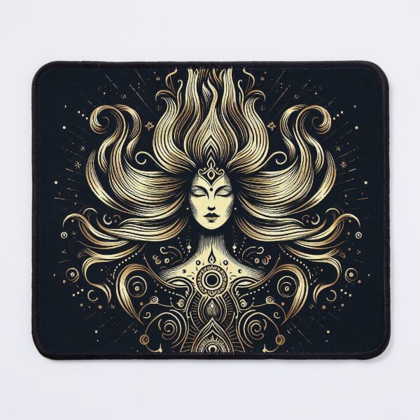 Item preview, Undine Water Spirit – Mystical Feminine Energy, Gold Line Art designed and sold by Roberta Calabrese.