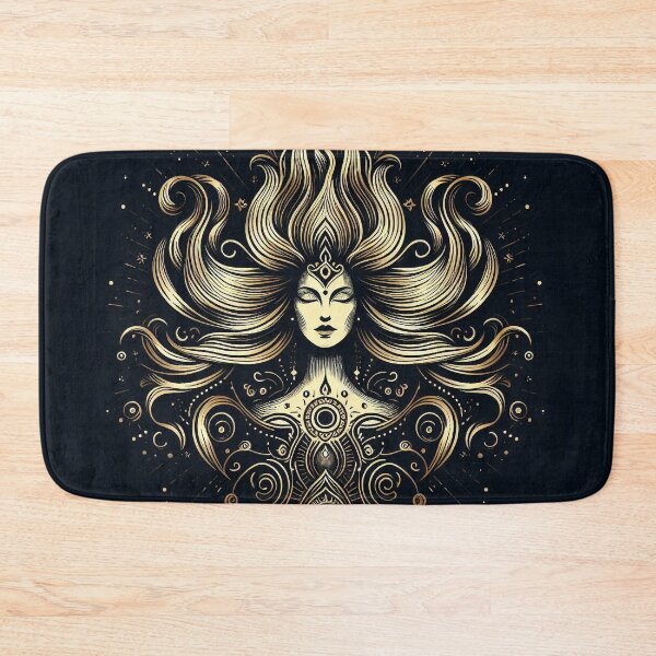 Item preview, Undine Water Spirit – Mystical Feminine Energy, Gold Line Art designed and sold by Roberta Calabrese.