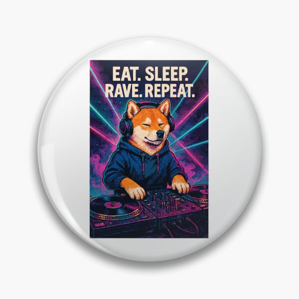 Item preview, Shiba Inu DJ: Eat Sleep Rave Repeat Nightclub designed and sold by Pineapple-Tree.