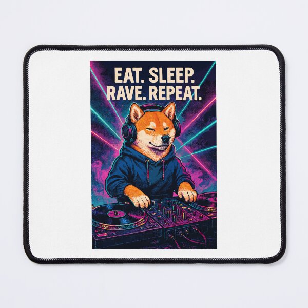 Item preview, Shiba Inu DJ: Eat Sleep Rave Repeat Nightclub designed and sold by Pineapple-Tree.
