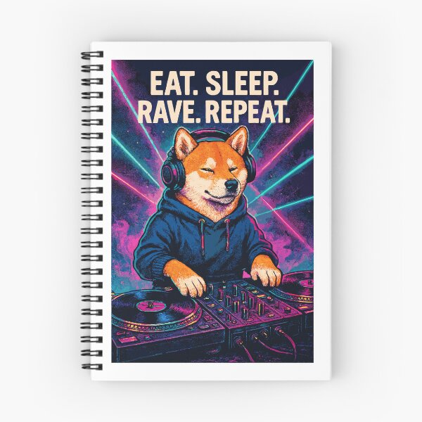 Item preview, Shiba Inu DJ: Eat Sleep Rave Repeat Nightclub designed and sold by Pineapple-Tree.