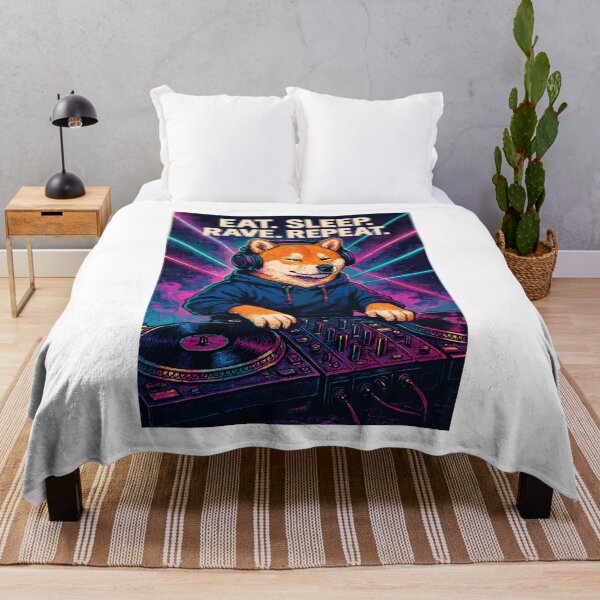 Item preview, Shiba Inu DJ: Eat Sleep Rave Repeat Nightclub designed and sold by Pineapple-Tree.