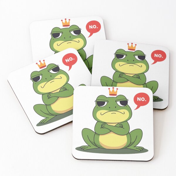 Item preview, Frog Says No — Funny Grumpy Frog Meme Sticker designed and sold by kmf1313.