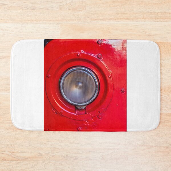Item preview, Close-Up Of Vintage Red Vehicle Headlight And Painted Metal Surface With Rivets designed and sold by Nmallia.