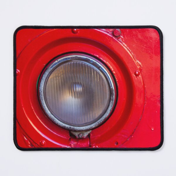 Item preview, Close-Up Of Vintage Red Vehicle Headlight And Painted Metal Surface With Rivets designed and sold by Nmallia.