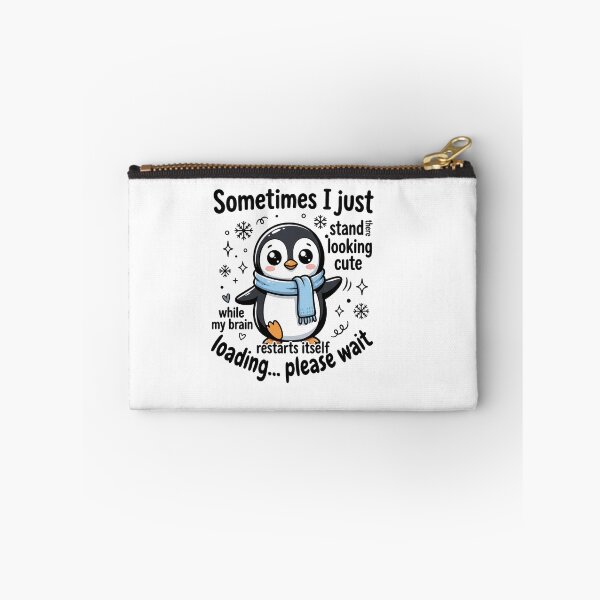 Item preview, Funny Brain Loading Cute Penguin – Socially Awkward Humor designed and sold by BumbleBloom7.