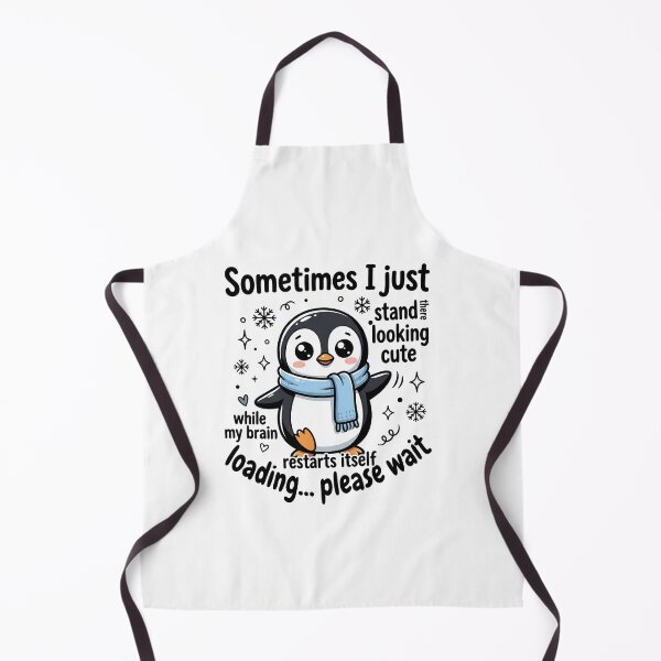 Item preview, Funny Brain Loading Cute Penguin – Socially Awkward Humor designed and sold by BumbleBloom7.