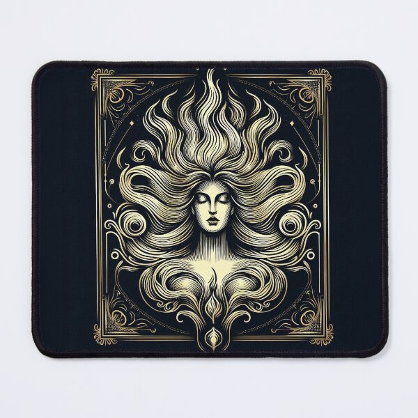 Item preview, Undine Water Spirit – Mystical Feminine Energy, Gold Line Art designed and sold by Roberta Calabrese.