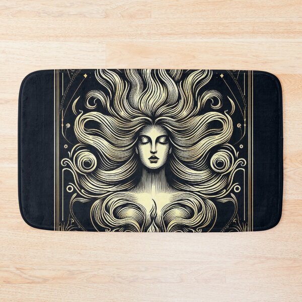 Item preview, Undine Water Spirit – Mystical Feminine Energy, Gold Line Art designed and sold by Roberta Calabrese.
