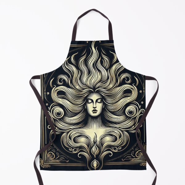Item preview, Undine Water Spirit – Mystical Feminine Energy, Gold Line Art designed and sold by Roberta Calabrese.