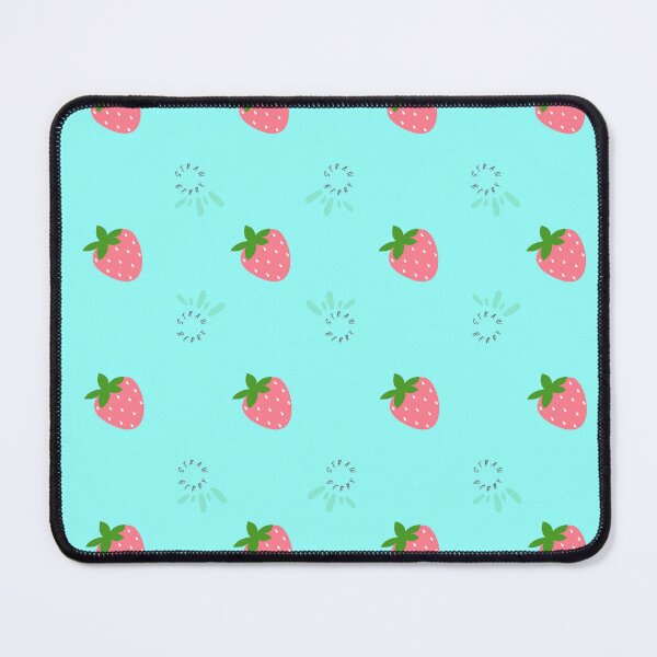 Item preview, Pastel Cyan Cute Strawberry Seamless Pattern Design designed and sold by NadDot.