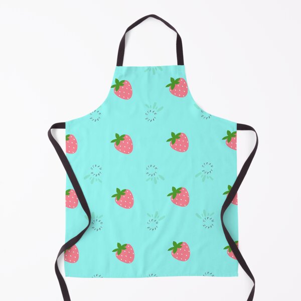 Item preview, Pastel Cyan Cute Strawberry Seamless Pattern Design designed and sold by NadDot.