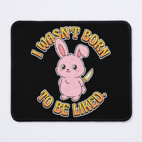 Item preview, "I Wasn't Born to Be Liked — Cute Dark Kawaii Bunny Knife Pastel Goth Humor Art, Introvert Anti-People-Pleaser Gift " designed and sold by Luminari Creations.
