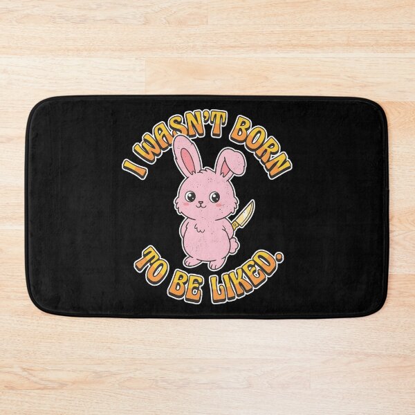 Item preview, "I Wasn't Born to Be Liked — Cute Dark Kawaii Bunny Knife Pastel Goth Humor Art, Introvert Anti-People-Pleaser Gift " designed and sold by Luminari Creations.
