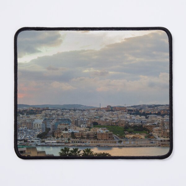 Item preview, Panoramic Mediterranean Harbor City Skyline at Dramatic Sunset With Marina and Boats designed and sold by Nmallia.