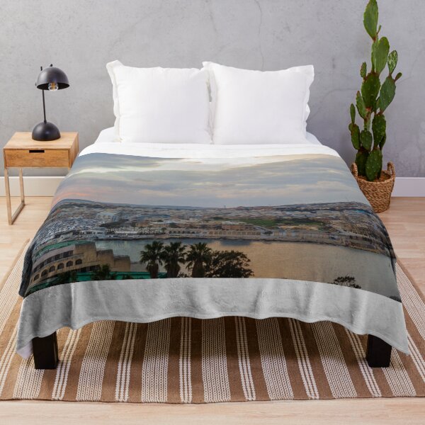 Item preview, Panoramic Mediterranean Harbor City Skyline at Dramatic Sunset With Marina and Boats designed and sold by Nmallia.