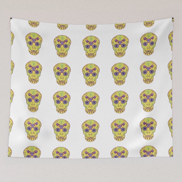 Item preview, Calavera de azúcar del Día de Muertos, color amarillo caléndula designed and sold by Anne Londez Studio.