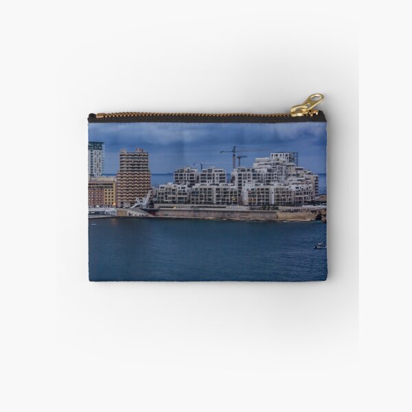 Item preview, Coastal City Waterfront Skyline At Dusk With Boats, Modern Apartments And Cloudy Sky designed and sold by Nmallia.