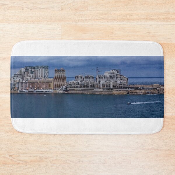 Item preview, Coastal City Waterfront Skyline At Dusk With Boats, Modern Apartments And Cloudy Sky designed and sold by Nmallia.