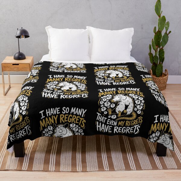 Item preview, I Have So Many Regrets That Even My Regrets Have Regrets — Anxiety Opossum Dark Humor Art, Goblincore Gift designed and sold by Luminari Creations.