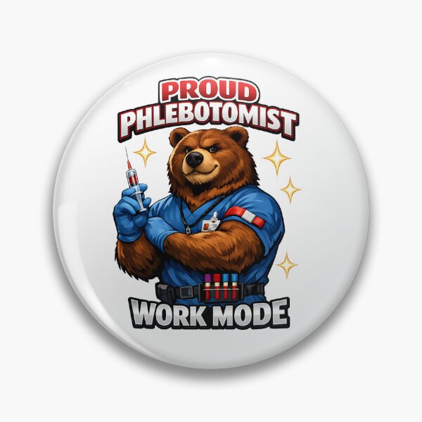Item preview, Funny Strong Bear Phlebotomist Pride Design – Cute Medical Worker Gift for National Phlebotomist Recognition Week Work Mode designed and sold by ClinicalHubs.