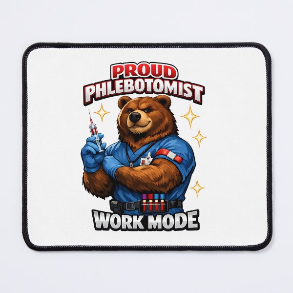 Item preview, Funny Strong Bear Phlebotomist Pride Design – Cute Medical Worker Gift for National Phlebotomist Recognition Week Work Mode designed and sold by ClinicalHubs.