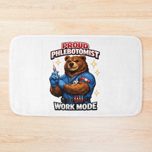 Item preview, Funny Strong Bear Phlebotomist Pride Design – Cute Medical Worker Gift for National Phlebotomist Recognition Week Work Mode designed and sold by ClinicalHubs.
