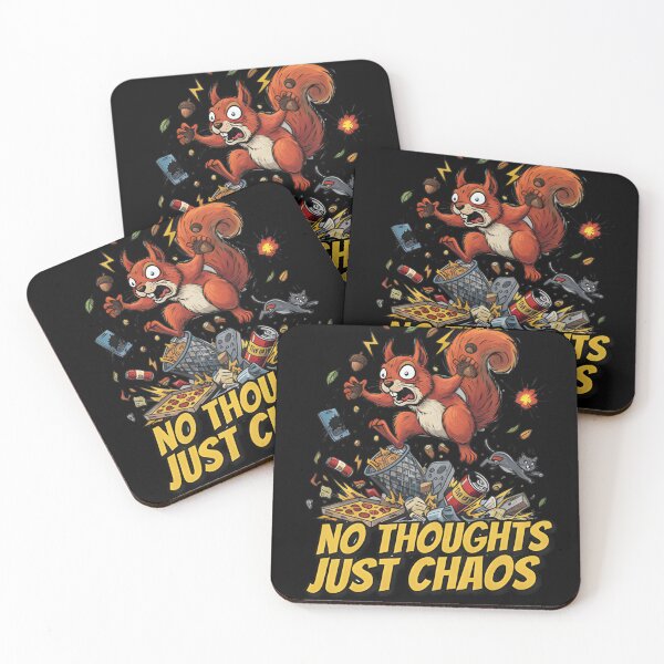 Item preview, No Thoughts Just Chaos - Frantic Squirrel Meme Illustration designed and sold by ZyxDes.