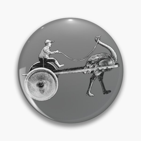 Item preview, Vintage Tin Wind-Up Ostrich Cart Racing Toy designed and sold by Ghoul Enterprises.